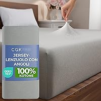 Lenzuolo con angoli 180x200 cm – Lenzuolo in jersey elasticizzato 100% cotone