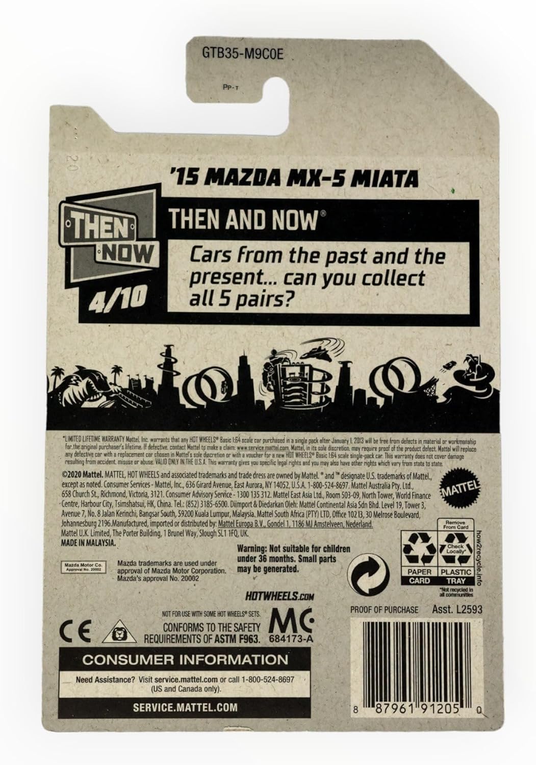 Hot Wheels '15 Mazda MX 5 Miata, [red] 129/250 Then and Now 4/10