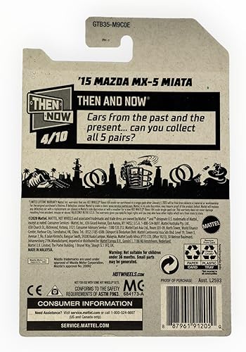 Hot Wheels '15 Mazda MX 5 Miata, [rojo] 129/250 Entonces y ahora 4/10