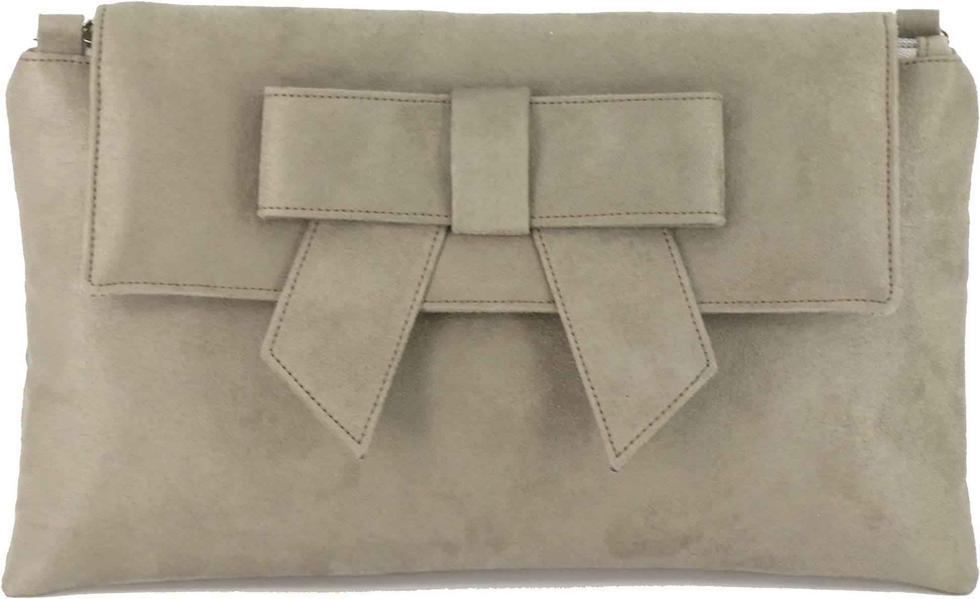 LONI Faux Suede Clutch Bow Bag Handmade in The UK Wedding Prom