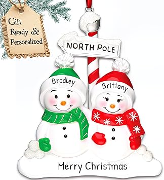 Personalized Our First Christmas Ornament 2026, Together Smiling Snowman