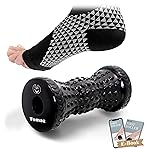 Tumaz Foot Compression Sleeves & Foot Roller Set for Women & Men - Plantar Fasciitis Compression Socks for Improving Blood Circulation, Foot Pain Relief, Edema (Black)