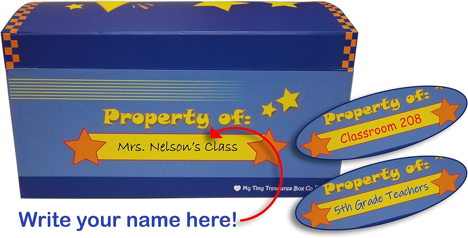 Treasure Chest Box for Teachers and Classroom Toy Prizes for Star Students
