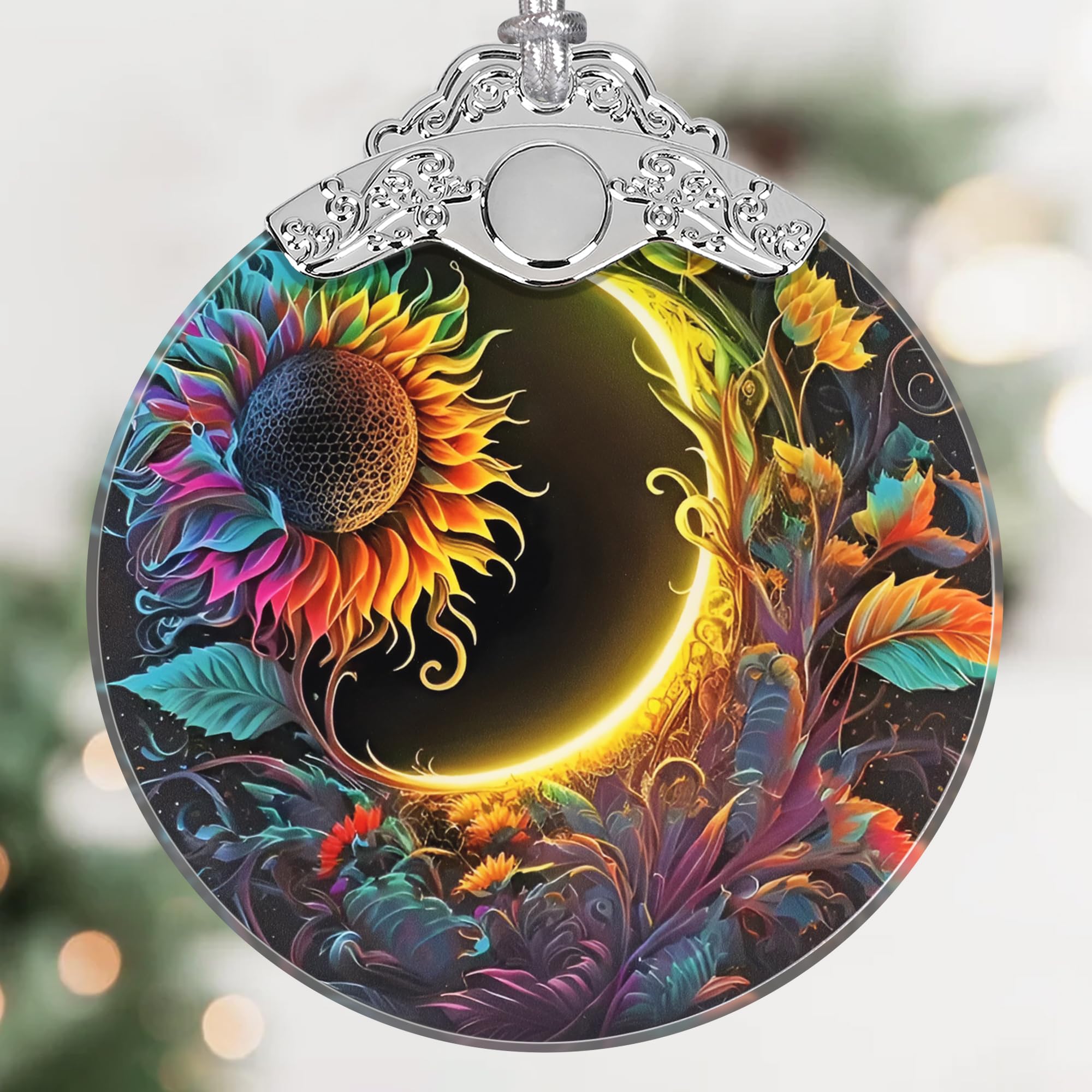 Décorations d'arbre de Noël soleil et lune pour illuminer votre vitrine et salon