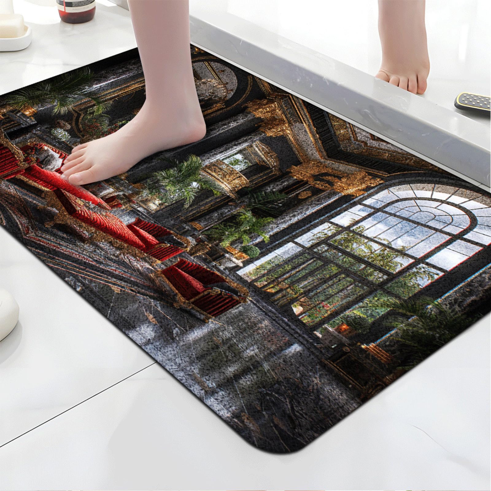 Tappeto Bagno Antiscivolo Lavabile Camera Tappeti In Soffice Microfibra,Tappetino Bagno In Lavatrice,Tappeto Doccia