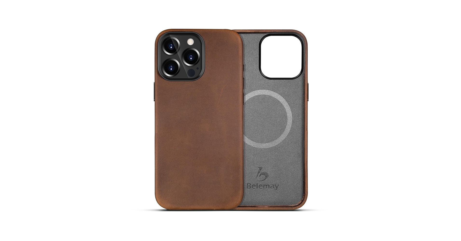 【Belemay】 iPhone 15 pro 本革 ヴィンテージ　ブラウン Amazon.com: Belemay Compatible with iPhone 15 Pro Max