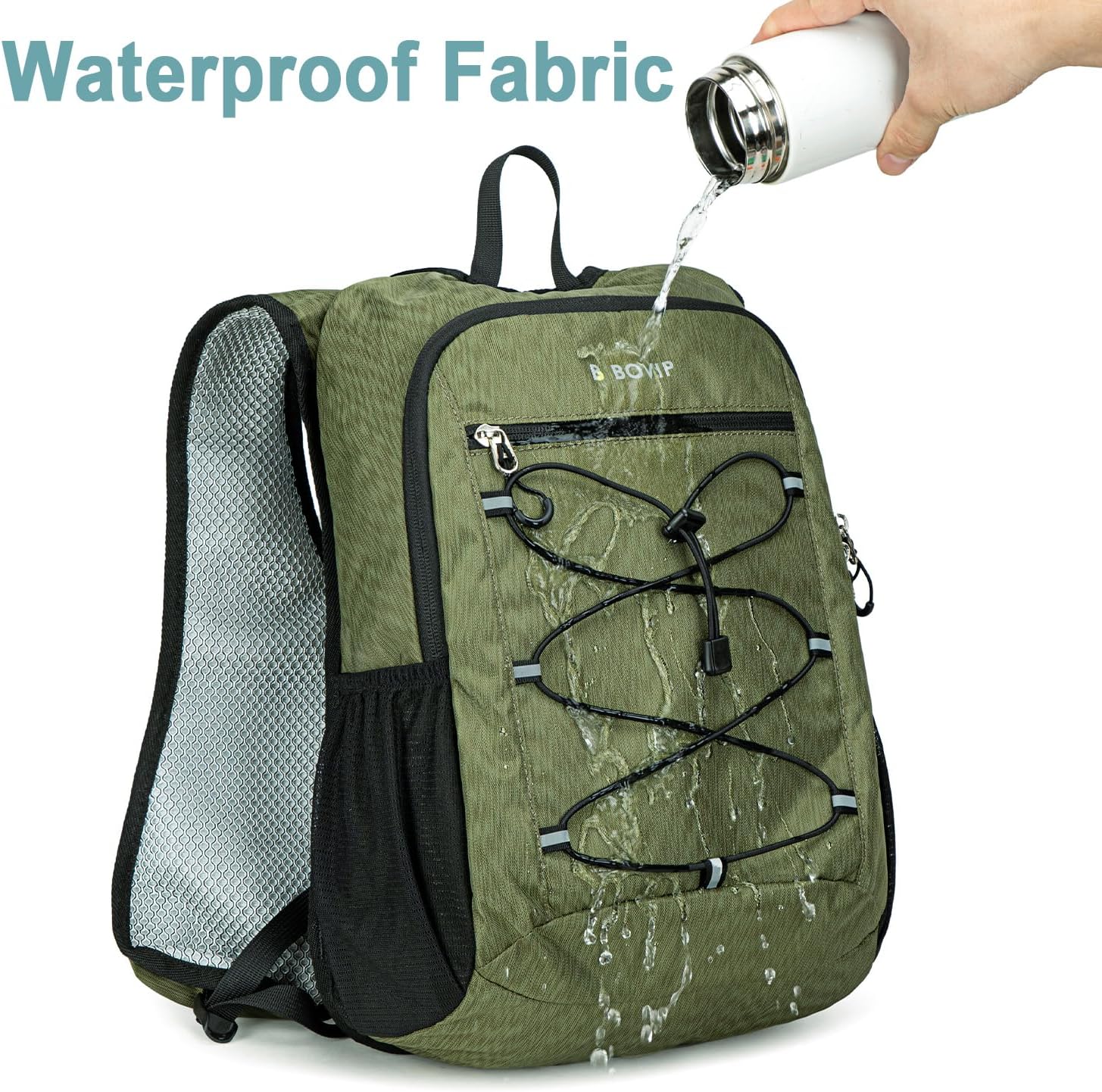 BOVIP Lightweight Hydration Back,15L Multipurpose Hiking Backpack with 1.5L Water Bladder ,Hydro Water Daypack for Cycling Hiking Rave for Men Women - Image 8