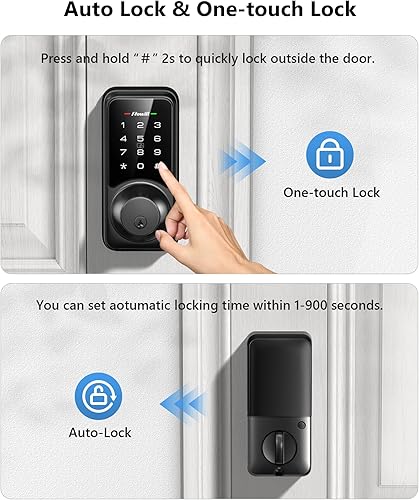 Miniatura 4 de Zowill Smart Front Door Lock Set - Keyless Entry Door Lock with Handle, Electronic Keypad Deadbolt App Control, Auto Lock, Easy Installation -