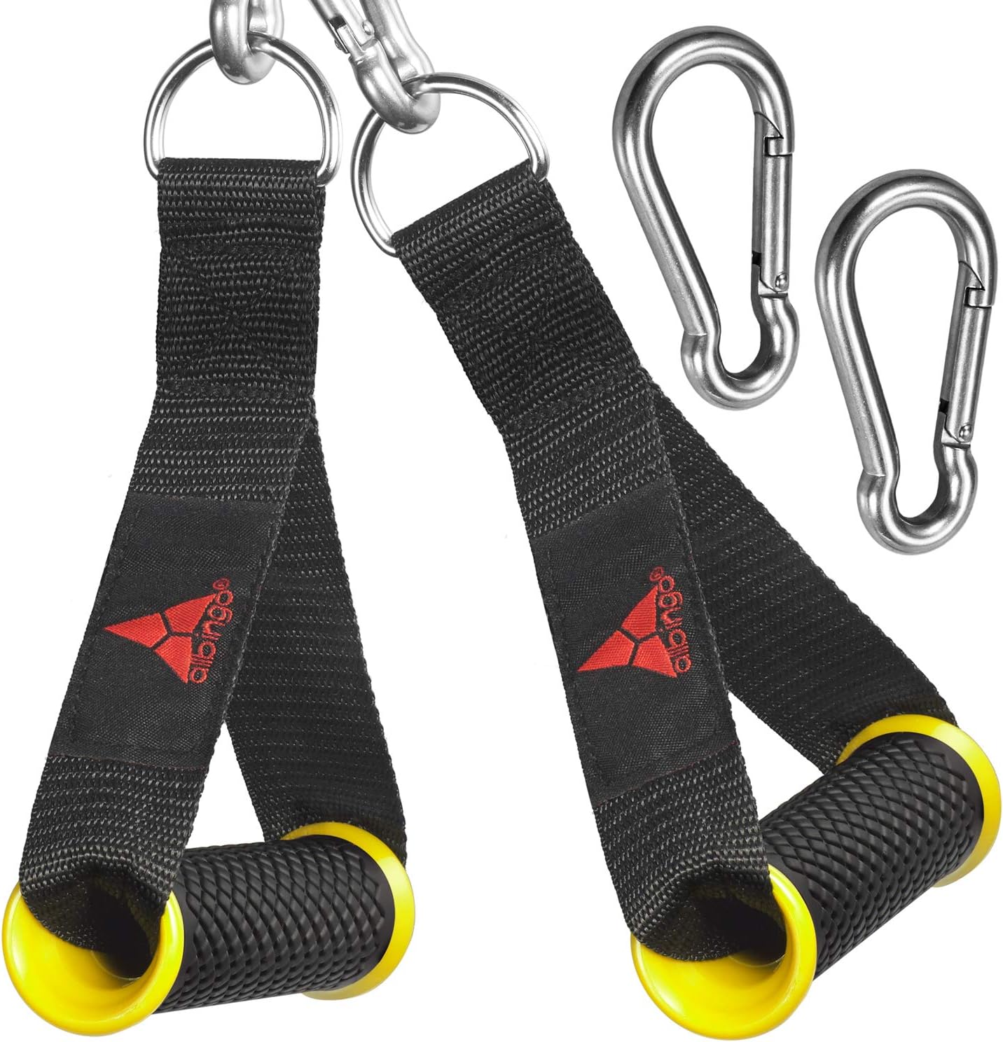 allbingo Pro Cable Handles Compatible with Cable Machines and Bowflex, Heavy Duty Exercise Hand Grips Attachment with 2 Carabiners for Resistance Bands Total Home Gym (Black/Black, Heavy Duty) : Sports & Outdoors