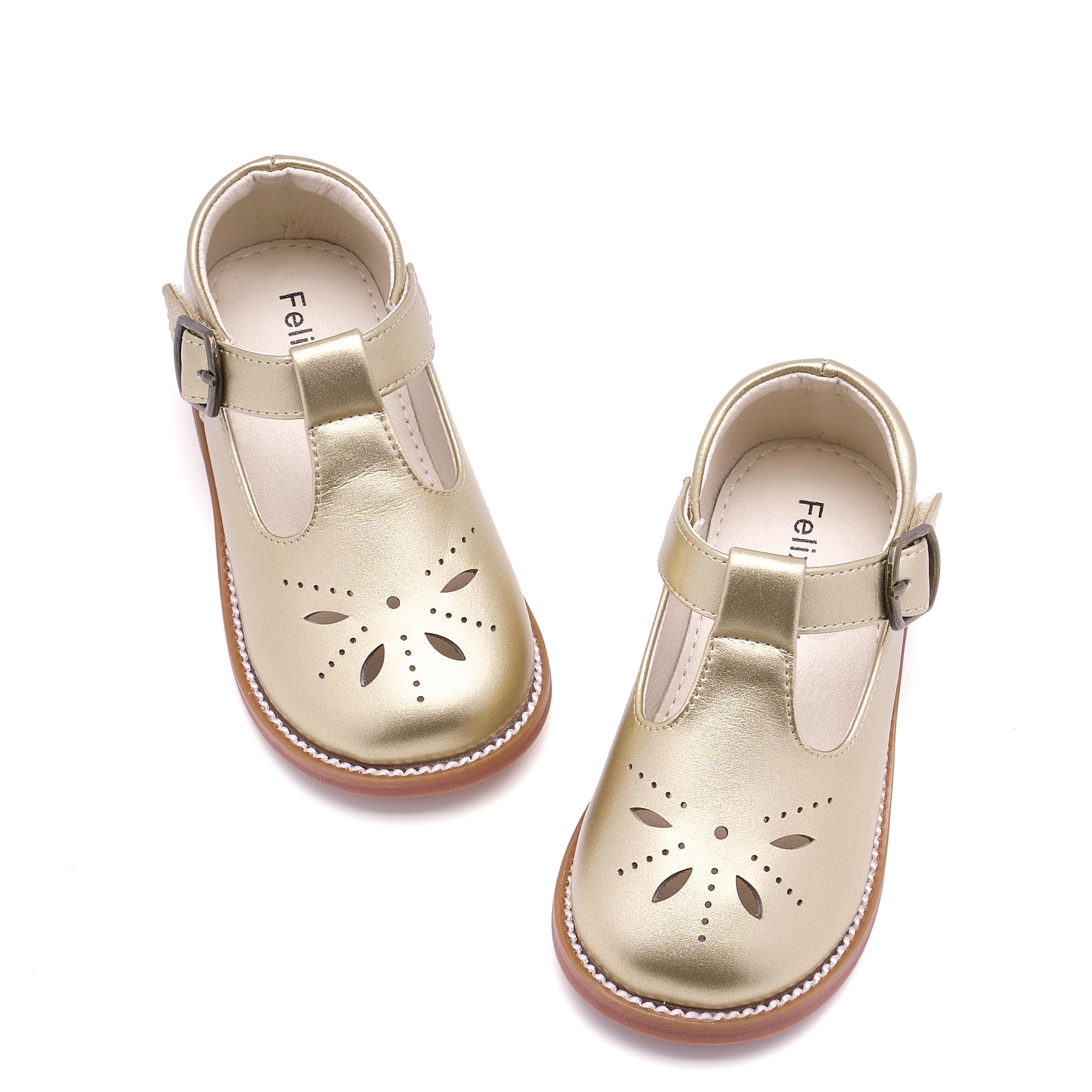 Felix &amp; Flora Toddler Little Girl Princess Dress Shoes-Mary Jane Flats for Girl Party School Shoes