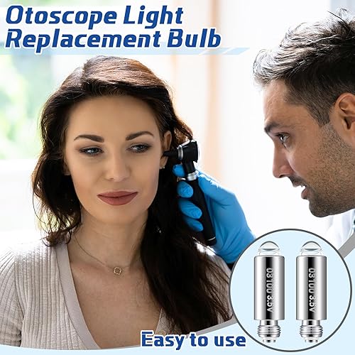 Miniatura 4 de Funtery 2 bombillas halógenas de repuesto compatibles con Welch Allyn, lámpara de 3.5 V tipo 03100-u para otoscopio