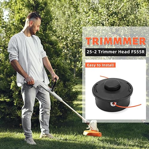 Miniatura 2 de VBSYBO Cabezal de recortadora FS55R FS90R 25-2 para Stihl Weed Eater FS 55R FS45 FS55 FS56RC FS80 FS80R FS85 FS75 FS70R FS90 FS100 FS110R FS130