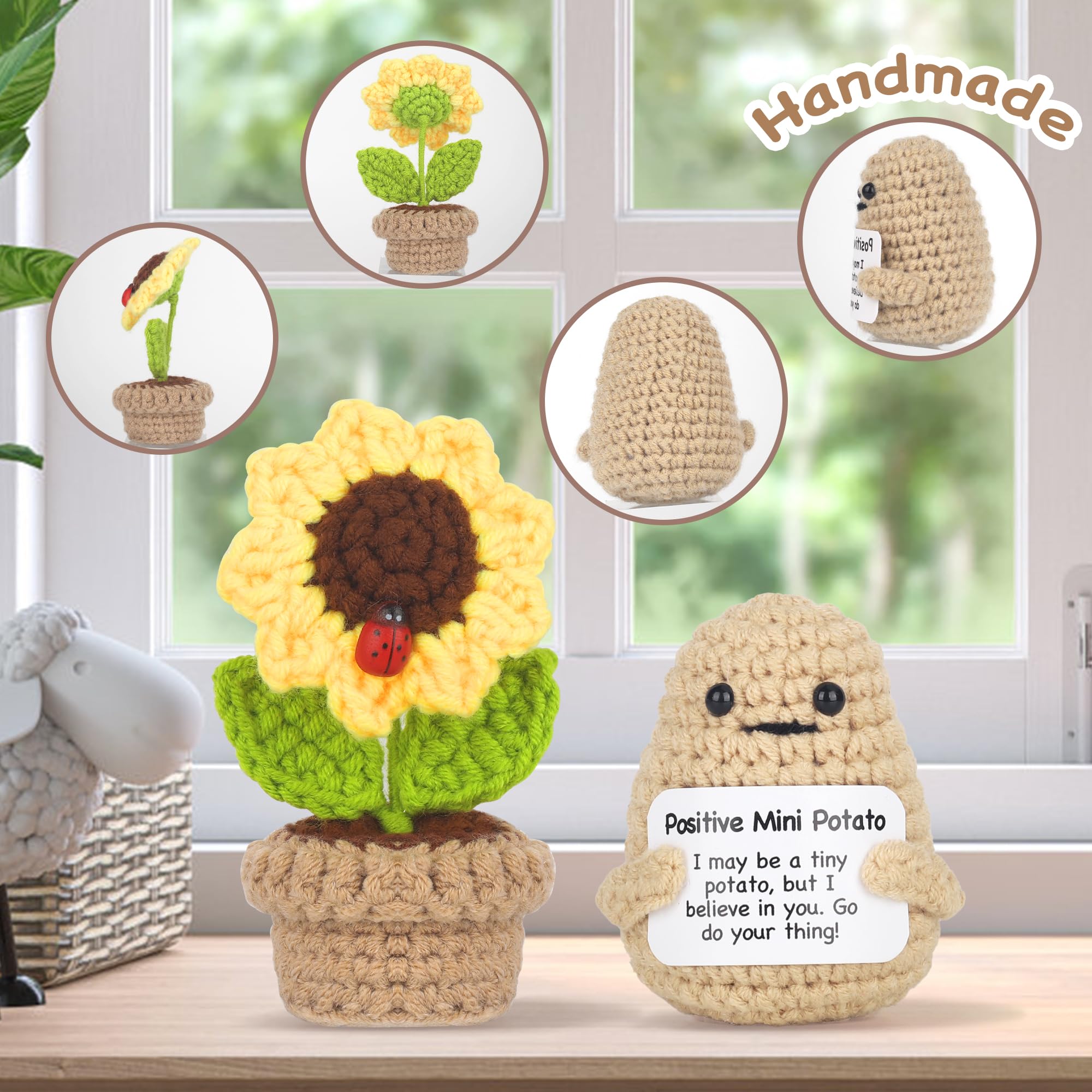 Gossby Positive Flower Crochet Doll - "This Is A Little Reminder" Thoughtful Gift Plushie