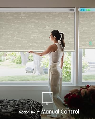 Miniatura 165 de Yoolax Persianas motorizadas con control remoto, persianas inteligentes opacas para ventanas, persianas enrollables motorizadas, persianas Tela