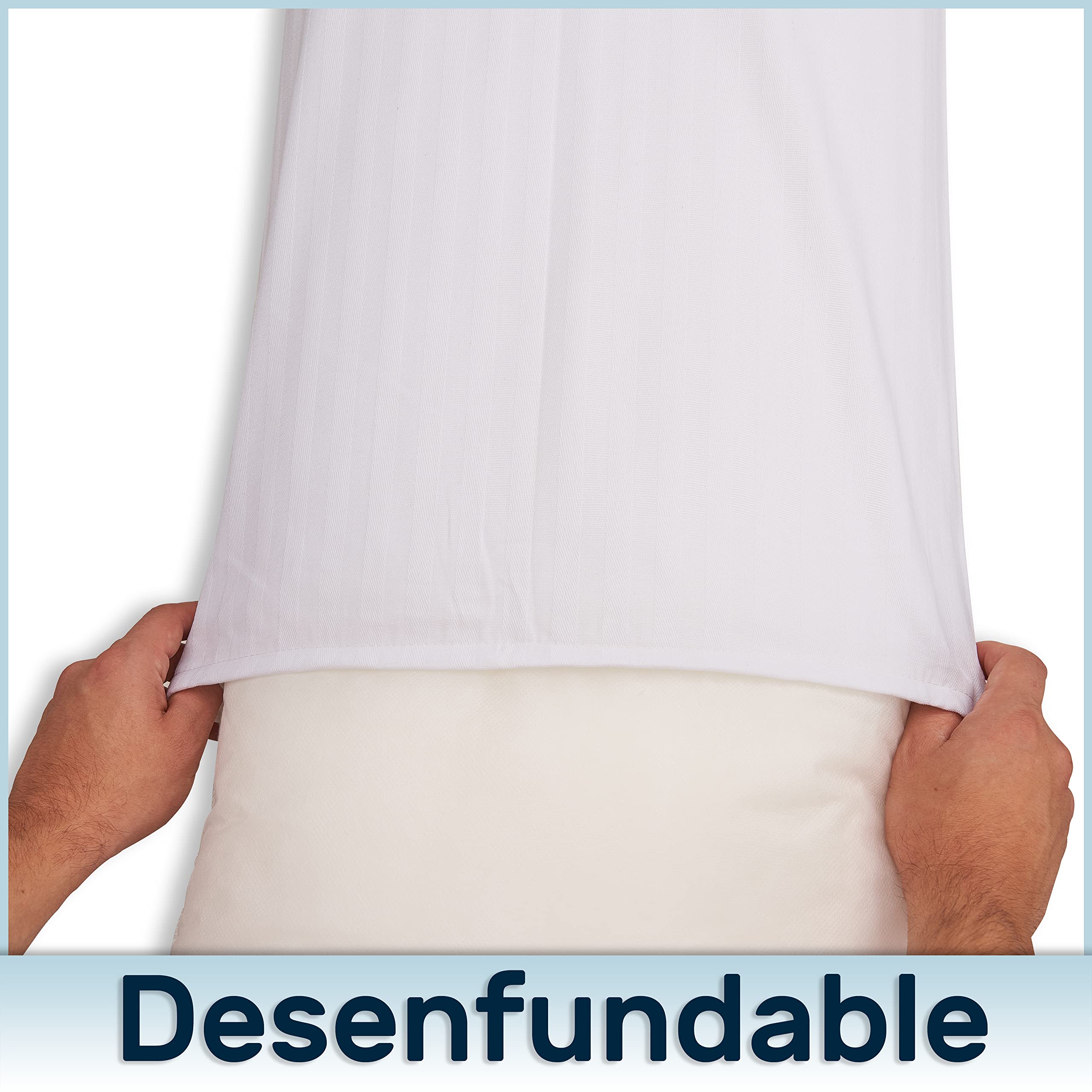 DECASATEXTIL®- Almohada para un Descanso de Calidad, con Funda cutí, núcleo de Fibra Hueca siliconada de Alta Densidad, indeformable, Lavable, hipoalergénica.-Pack 2-40 X 90cm