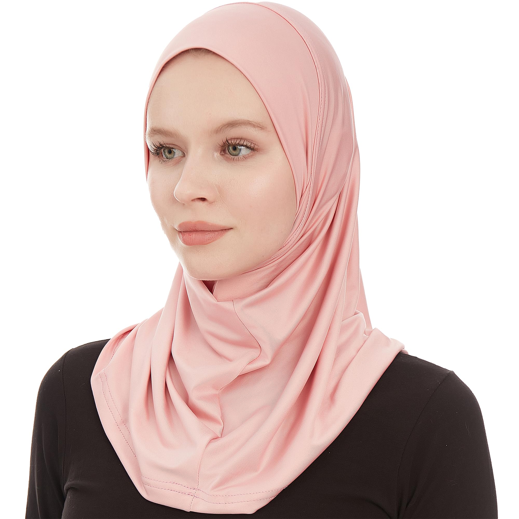 Ayisah Women's Bubblegum Plain Ready To Wear Amira Hijab For - Muslim Instant Amira Jersey Scarf – Soft Muslim One Piece Instant Hijab Headscarf