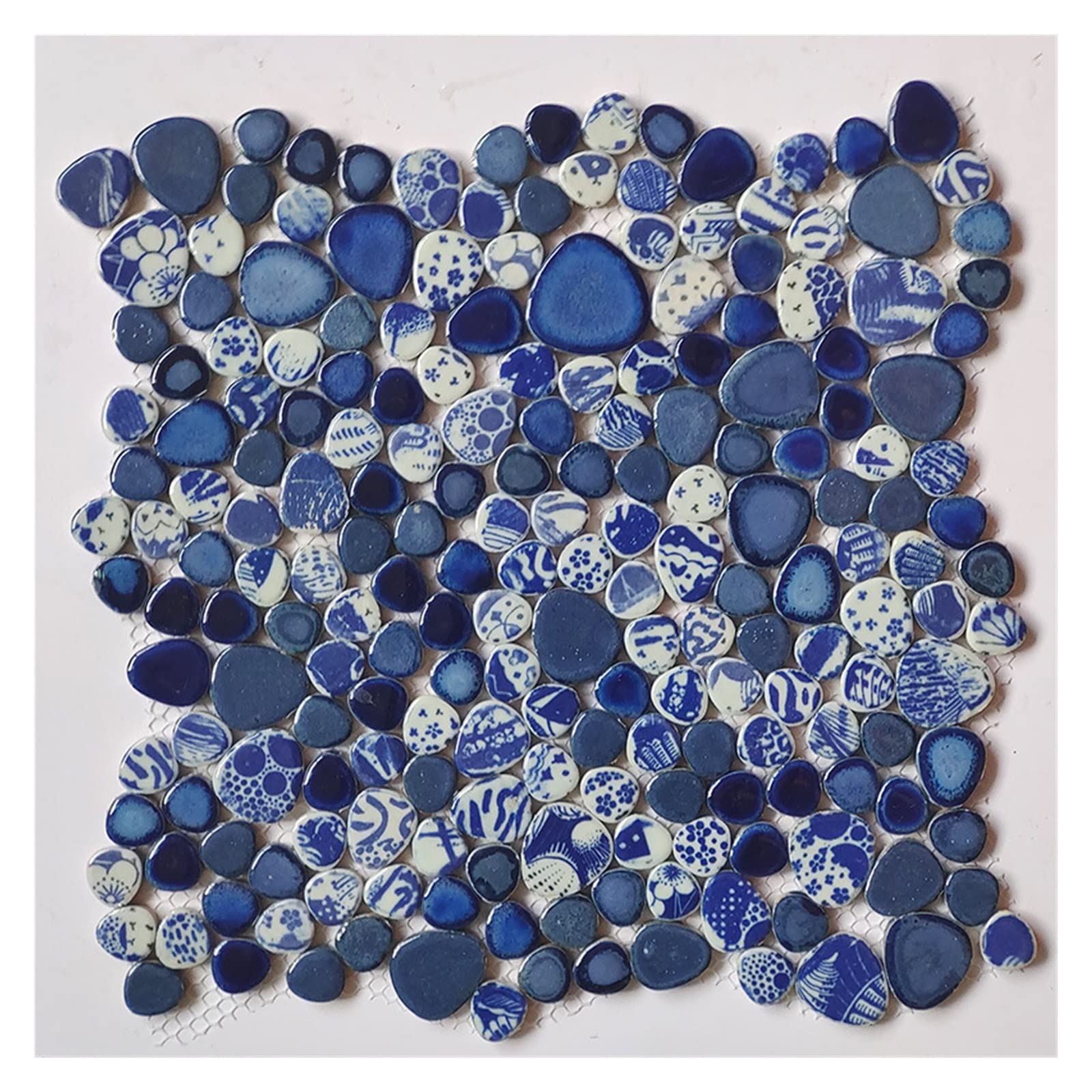 Mozaiki, 200g Irregular Ceramic Mosaic Tiles Blue and White Porcelain Mosaic Tiles DIY Mosaic Making for Craft Hobby Arts Wall Decoration(13)