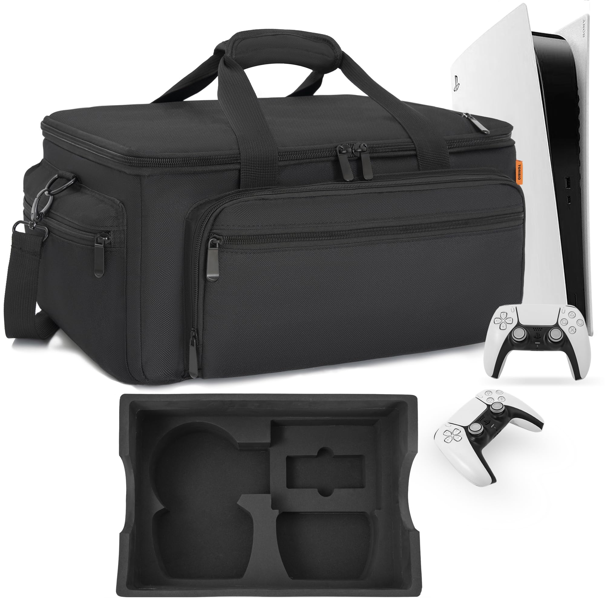 TORIBIO Hard EVA interior, Shockproof Case for PS5, Protective Travel Carrying Storage Bag Compatible with Playstation 5 and Accessories