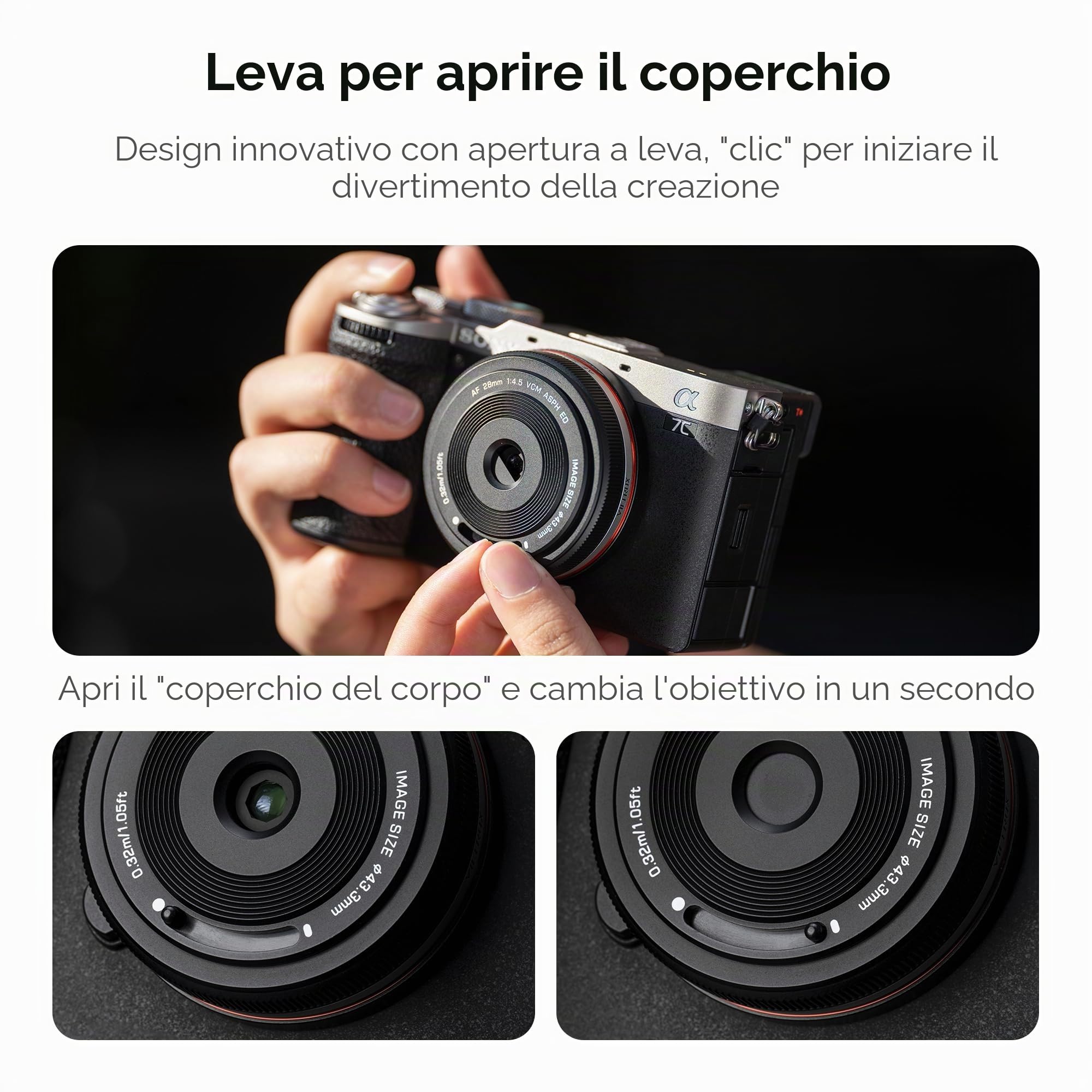 VILTROX AF 28mm F4.5 XF Pancake Obiettivo Grandangolare Full-Frame per Fuji X Mount