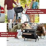Charbon de grille portable pour l'extérieur, Leonyo petit BBQ Grille de charbon pour table, Thermomètres & Cheminée, 119 Surface de cuisson pour barbecue, RV Voyage, Camping, Plage