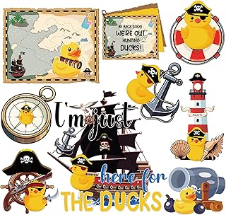 Dazoratix Pirate Duck Cruise Magnets - 9 Pcs Funny Ship Cabin Decorations Magnetic Stickers Personalized Anchor Stateroom Decals Carnival Birthday Party Decor Refrigerator Decorative Car Accessories