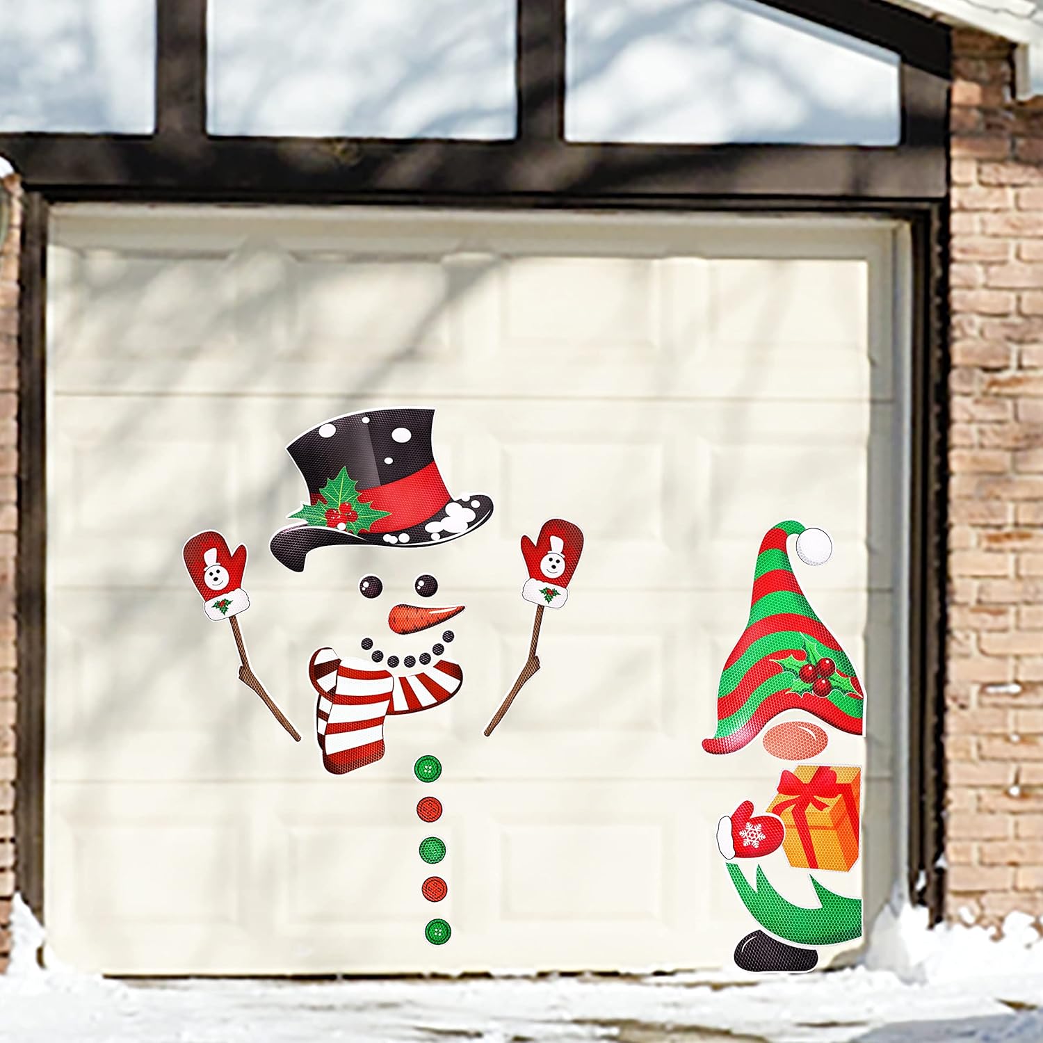 Large Christmas Garage Door Refrigerator