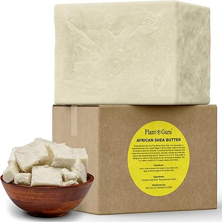 Raw African Shea Butter 5 lbs. Bulk Block 100% Pure Natural Unrefined IVORY - Ideal Moisturizer For Dry Skin, Body, Face And Hair Growth. Great For DIY Soap and Lip Balm Making.