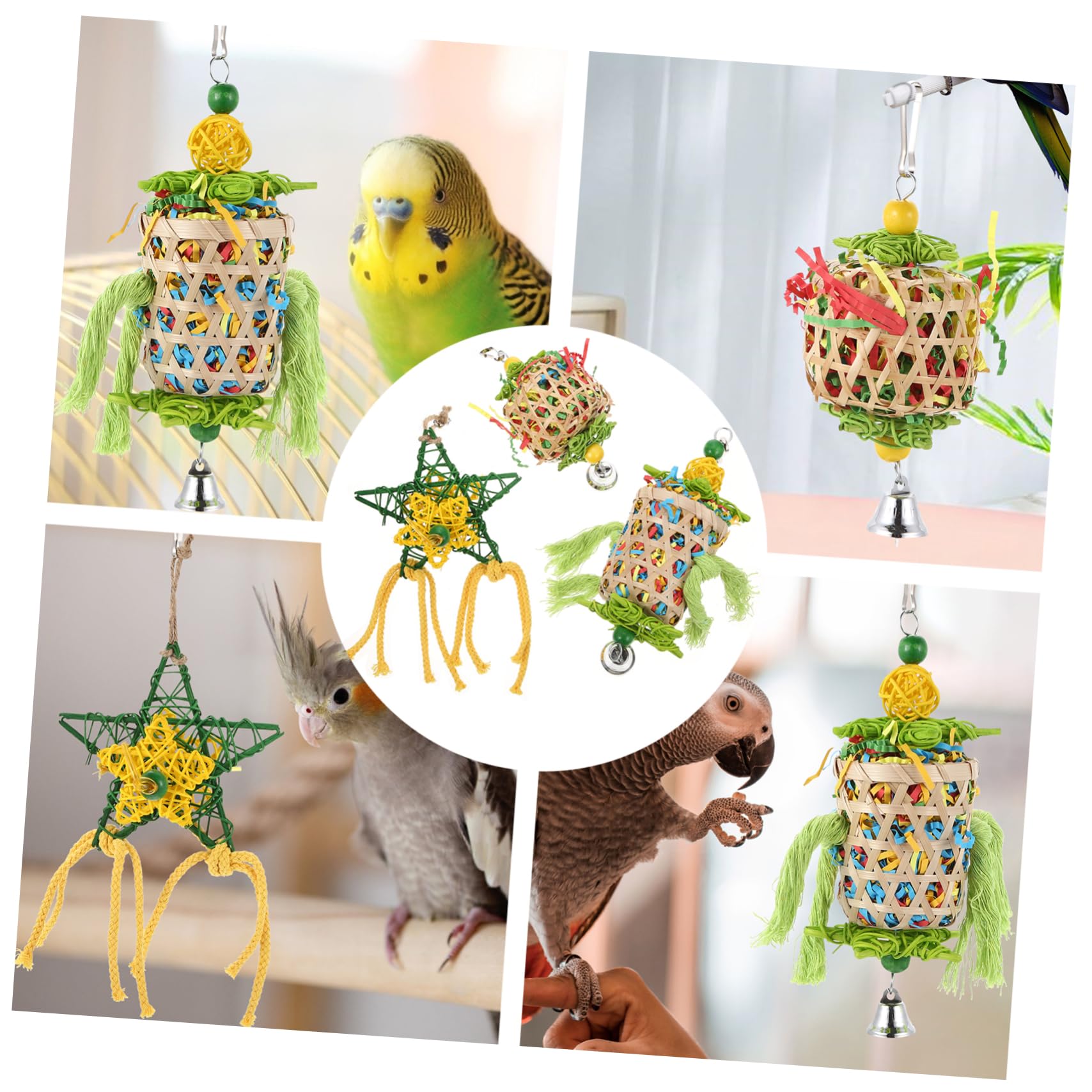 Beaupretty 9pièces Jouets à Mâcher pour Oiseaux Jouets pour Perroquets Naturel Accessoires De Cage pour Oiseaux pour Parrots Et Perroquets