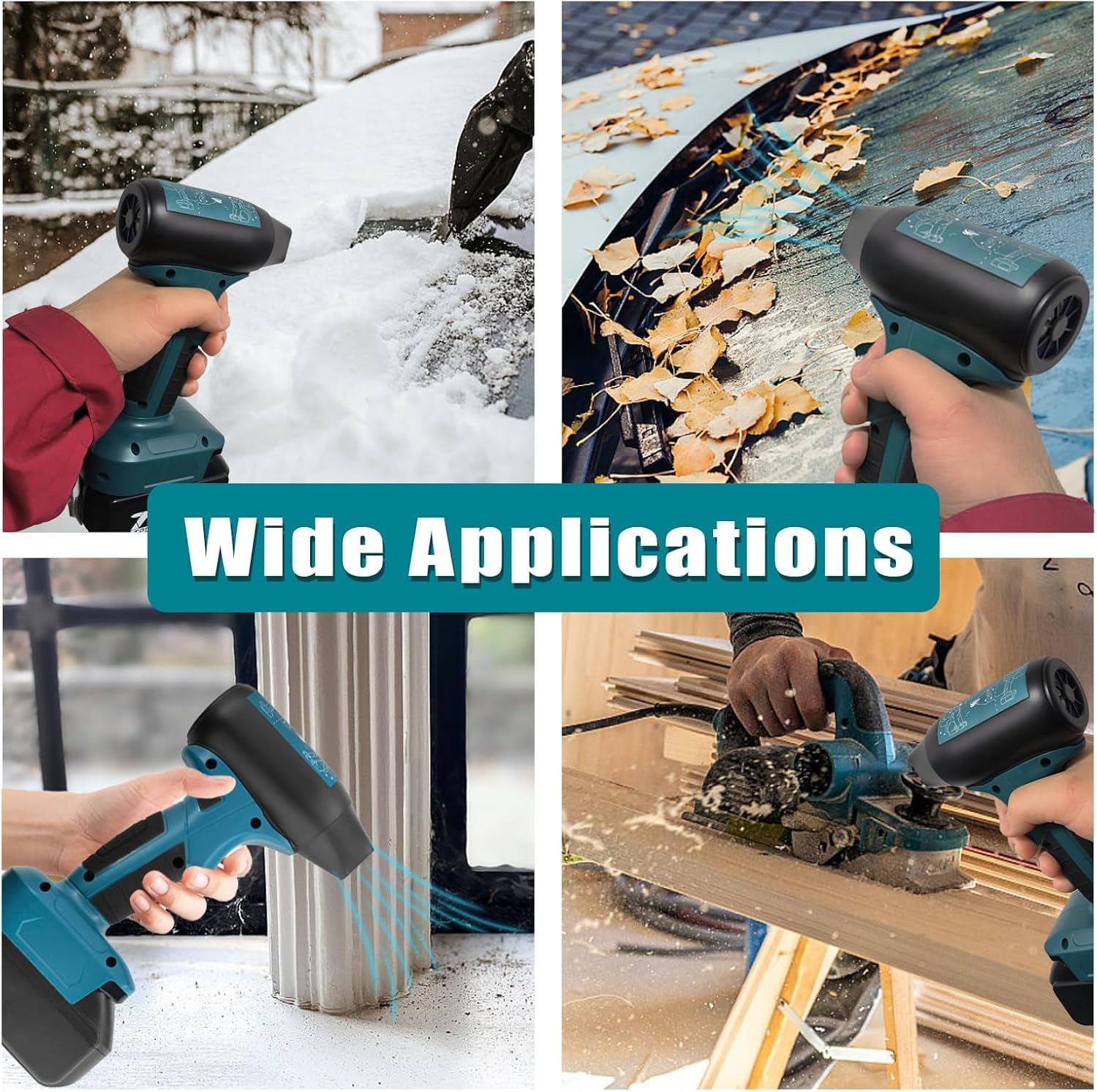 130000RPM Compressed Air Duster Cordless with 4 Gear Speed Mini Jet Fan Blower for Leaf Blower PC Keyboard(for Makita 18V Lithium Battery)