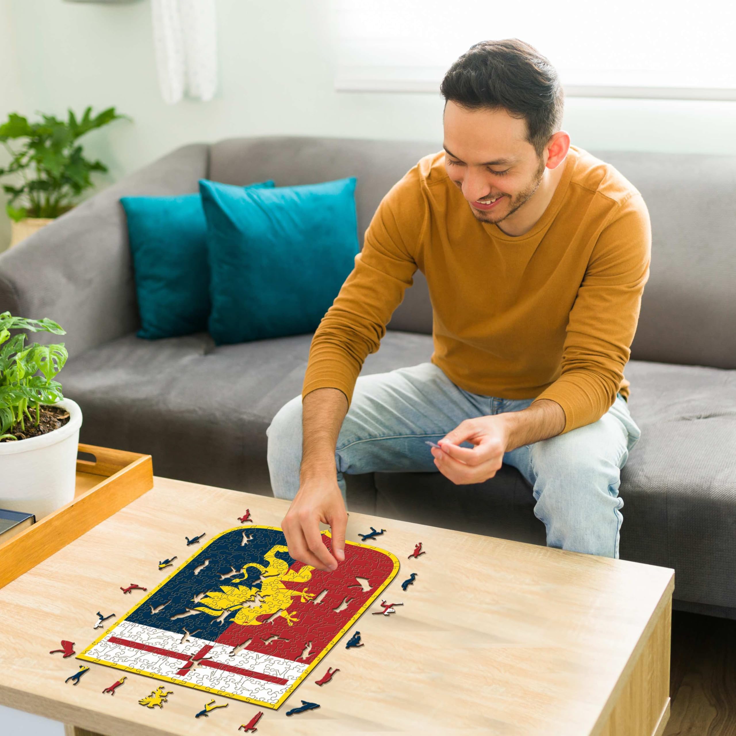 Iconic Puzzles - Genoa, Logo, Puzzle di Legno con licenza ufficiale, 100% sostenibile, regalo per adulti e bambini, taglia M, 270 Pz