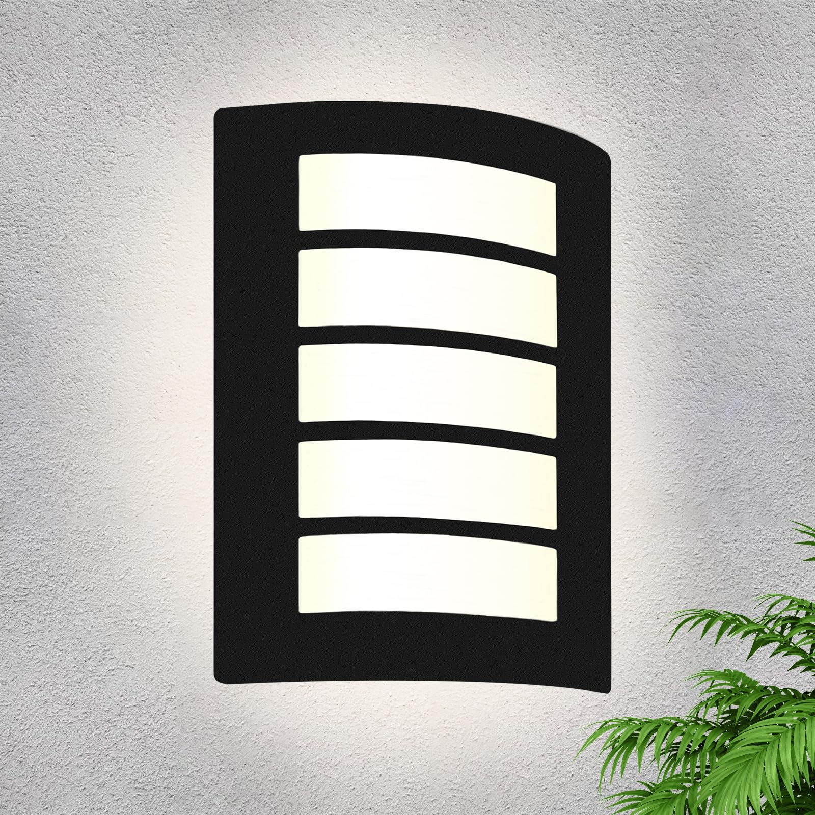 HiBay Outdoor Wall Light Mains Powered Outside Security Lights Stainless Steel Black Wall Sconce Lamp IP44 Waterproof E27 External Lamps for Indoor Front Door Porch Without Bulb