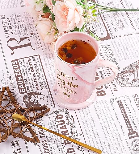 Miniatura 7 de RosieLily Best Dog Mom Ever - Tazas de café para mujeres, divertidas tazas de cerámica con diseño de mármol, regalos de cumpleaños para amantes de