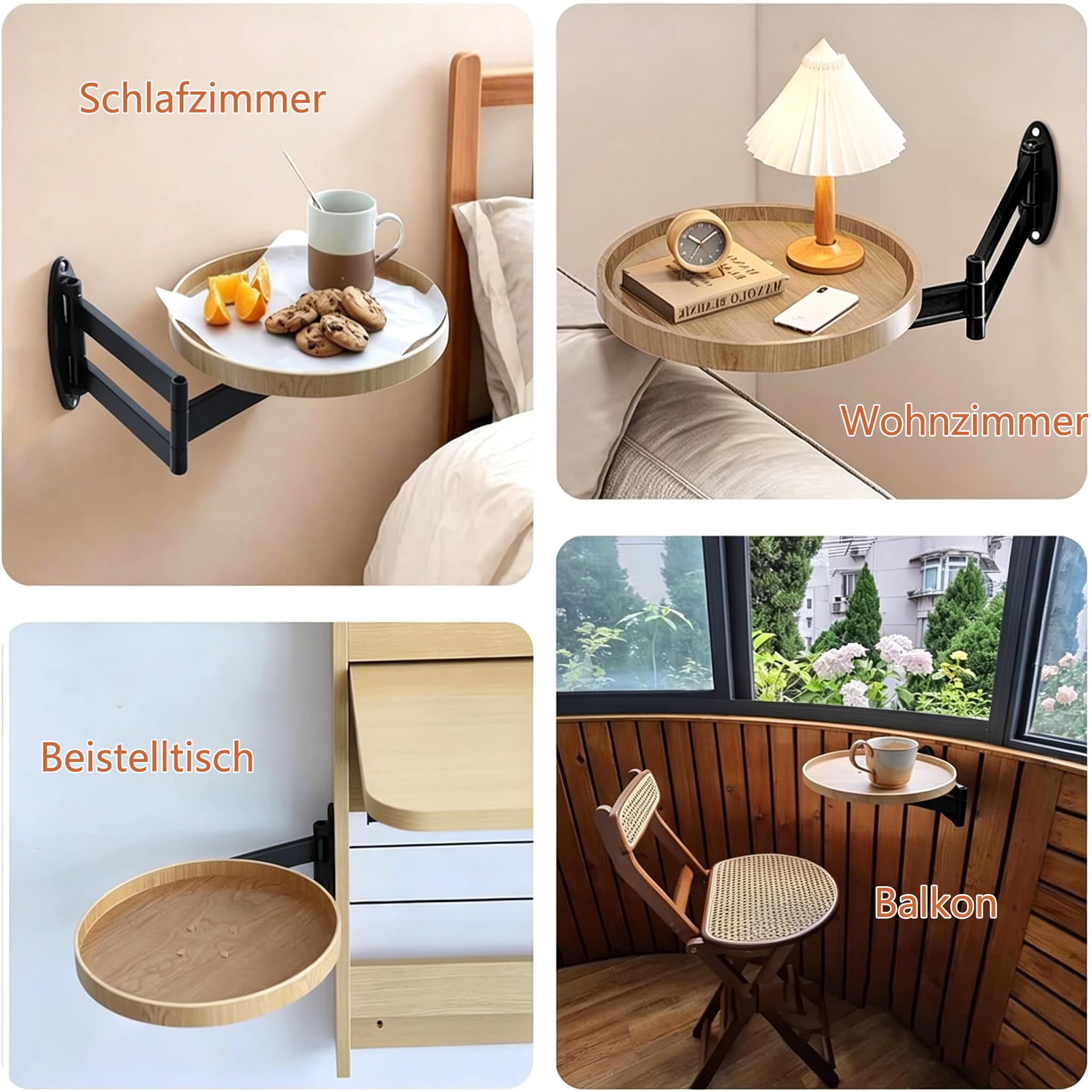 Wandtisch Klappbar Balkontisch Hängend Klapptisch Wand Rund
