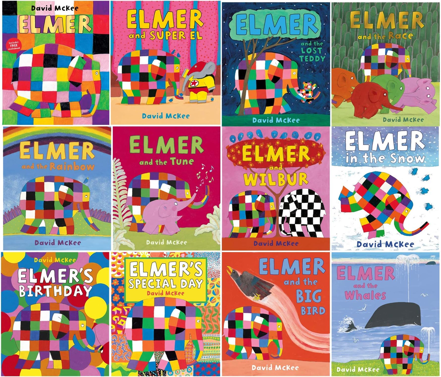 Elmer 10 Book Collection Set - Children Picture Flats Illustrated Elephant Pack