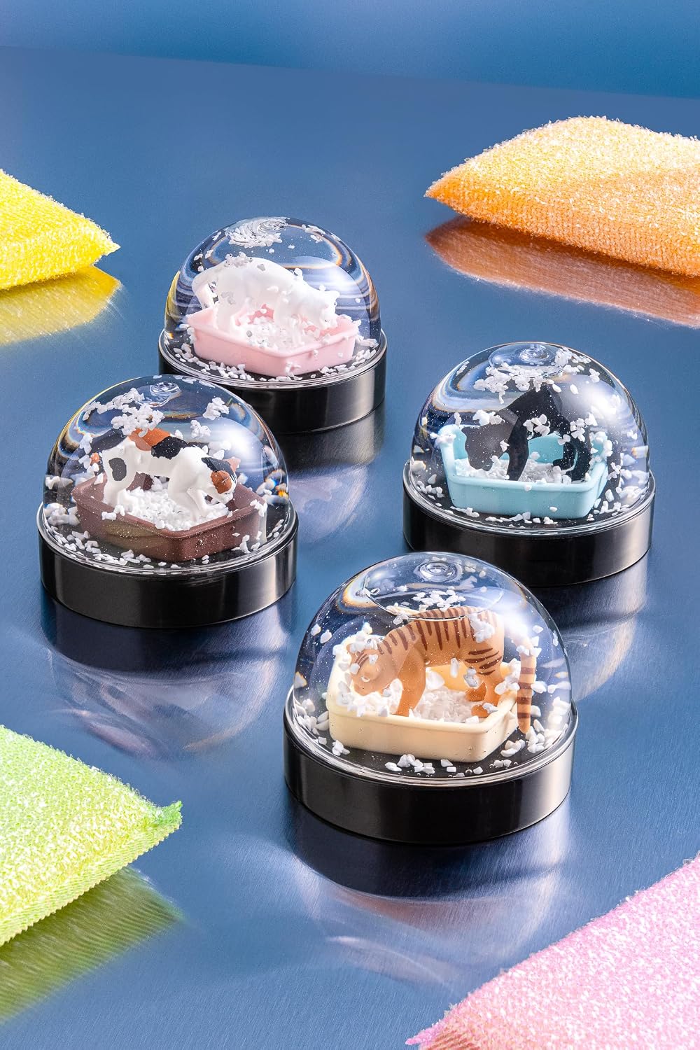 Kitan Club Cat Litter Snow Globe Blind Box – Authentic Japanese Collectible Miniature for Desk or Shelf Decor (1 of 4 Designs, Ages 15+, Not a Toy)
