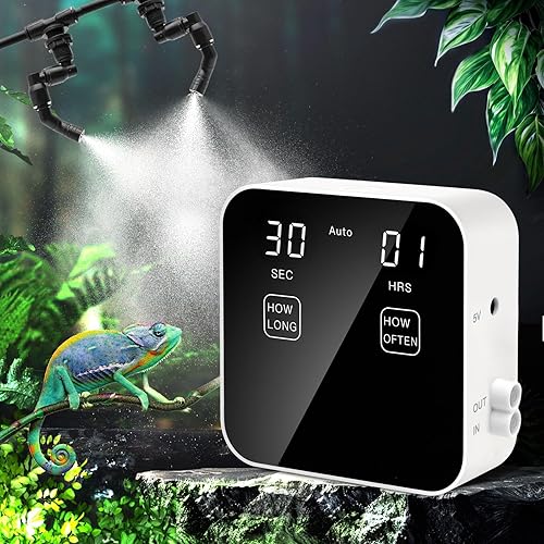 Miniatura 8 de Mister de reptiles automático, sistema silencioso de nebulización de reptiles con temporizador, humidificadores de niebla de reptiles con boquillas