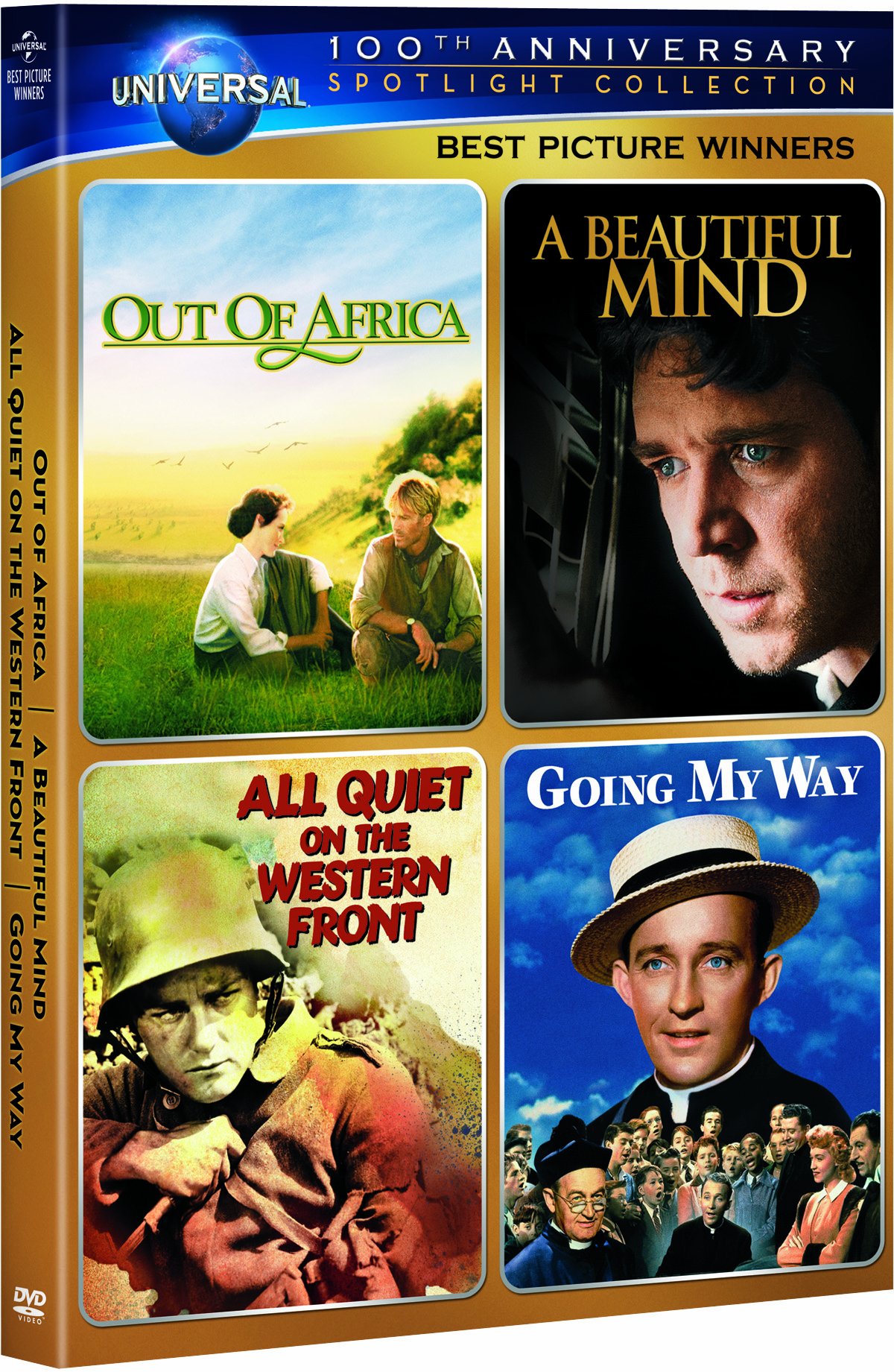 Best Picture Winners Spotlight Collection (Out of Africa / A Beautiful Mind / All Quiet on the Western Front / Going My Way) (Universal's 100th Anniversary Edition) [DVD]