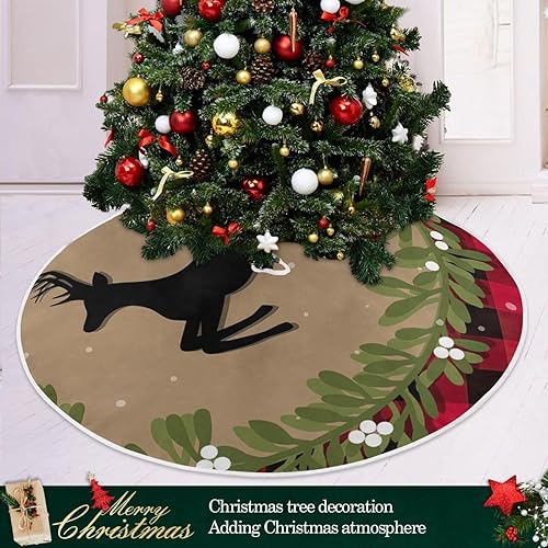Miniatura 6 de Faldas clásicas para árbol de Navidad con tarjeta de Navidad, decoración de suelo de árbol de Navidad, 47.2 pulgadas, lavable a máquina, decoración