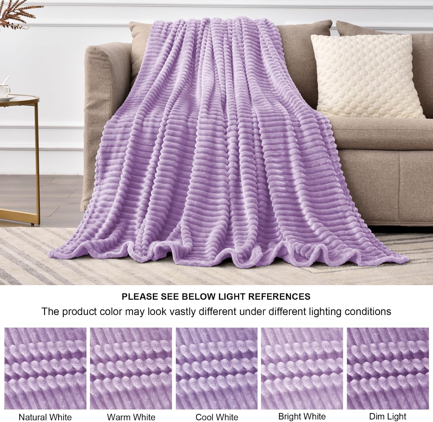 BEDELITE Valentines Day Blanket for Couch, 3D Ribbed Jacquard Soft and Cozy Fleece Throw Blanket for Sofa and Chair, Fluffy Plush Lightweight Blankets for Bed, for Women, 50x60 inches - Image 7