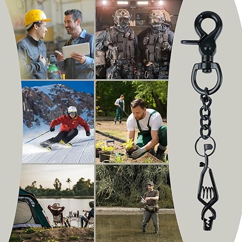 Miniatura 7 de MELOTOUGH Pinza de guante de metal para guantes de trabajo, clips de guantes de acero resistente para tácticas, esquí, campamento, actividades al