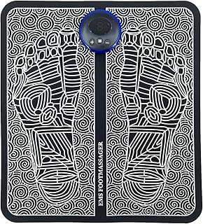 EMS Tapete massageador de pé para remodelação, máquina elétrica dobrável portátil de estimulação muscular melhora a circulação do alívio da dor – recarregável por USB