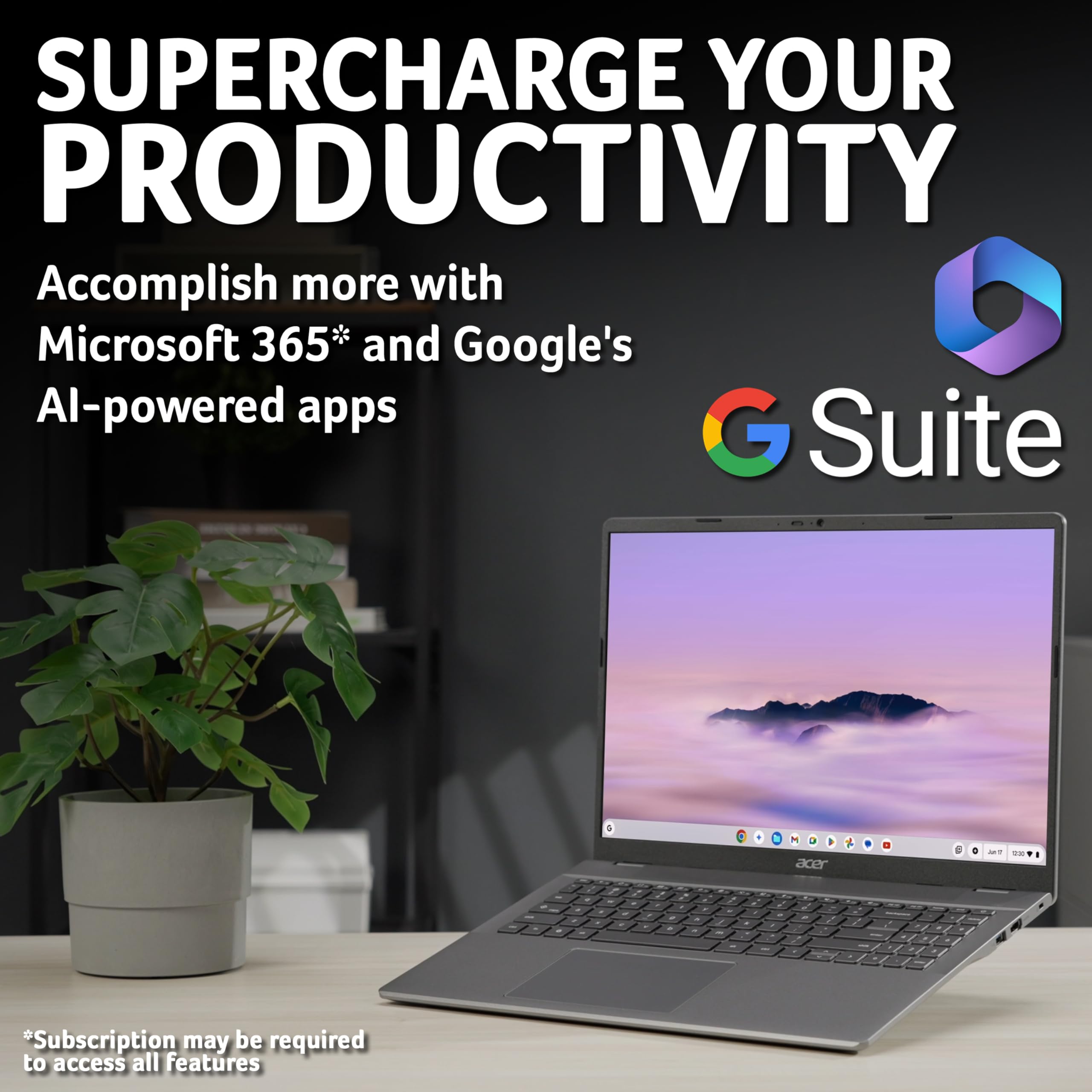 acer Chromebook Plus 516 CB516-1H Laptop - Intel Core i3-1315U, 8GB, 256GB SSD, Integrated Graphics, 16" WUXGA, Chrome OS, Iron — view 7