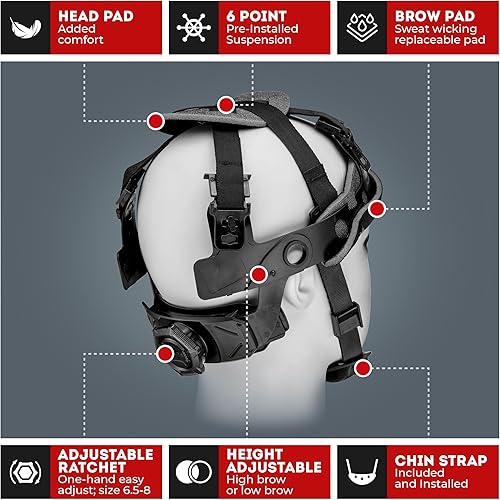 Miniatura 3 de ACERPAL - Casco duro para trabajos de construcción aprobado por la OSHA, de ala completa, aprobado como seguro para el trabajo, con diseño de fibra