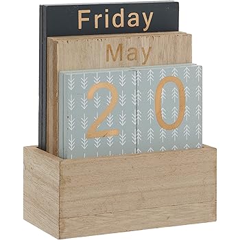 Ewiger Kalender aus Holz: Amazon.de: Bürobedarf & Schreibwaren
