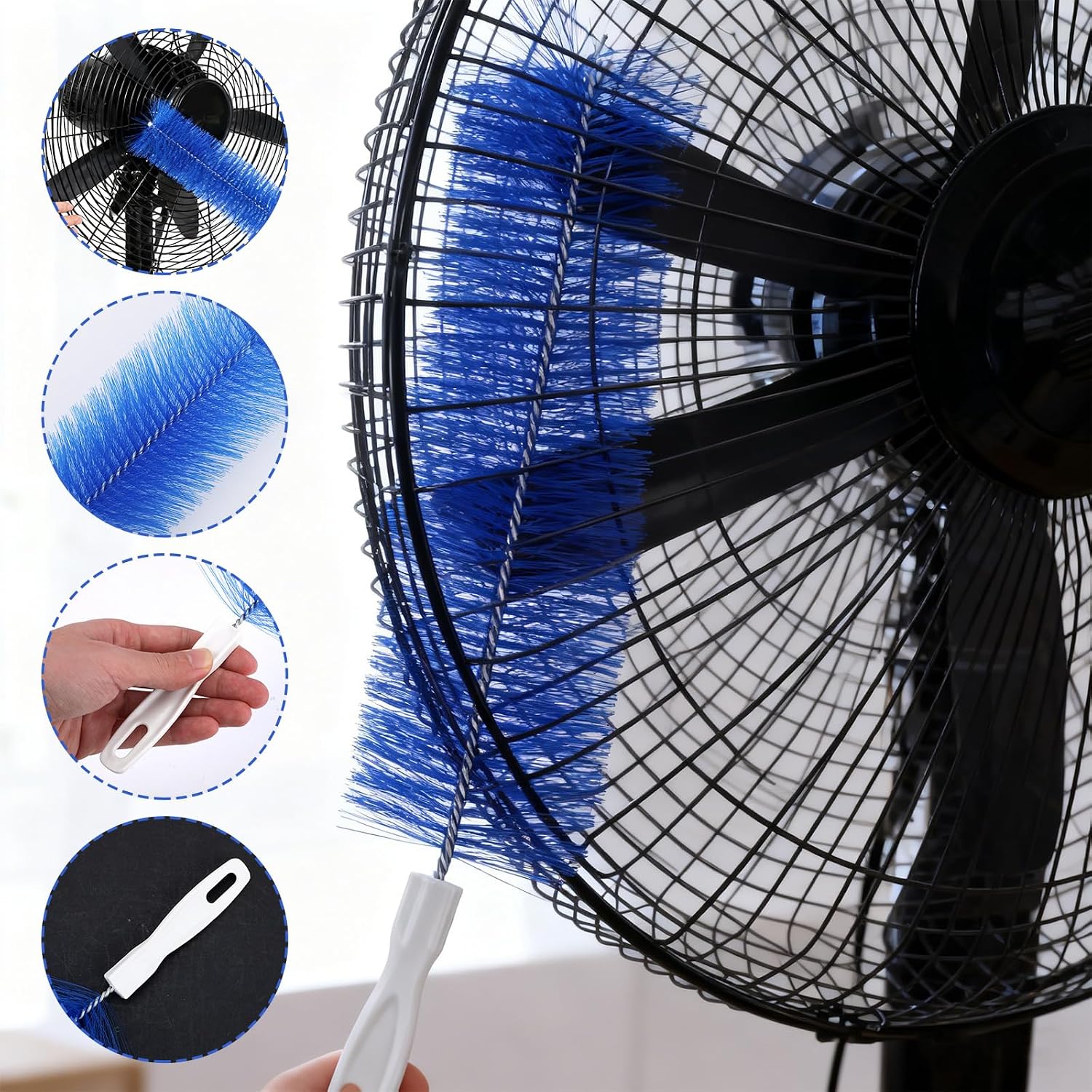 11Pcs Fan Cleaner Brush Set,Fan Cleaning Brush Cobweb Duster,Bendable Cobweb Dust Cleaner