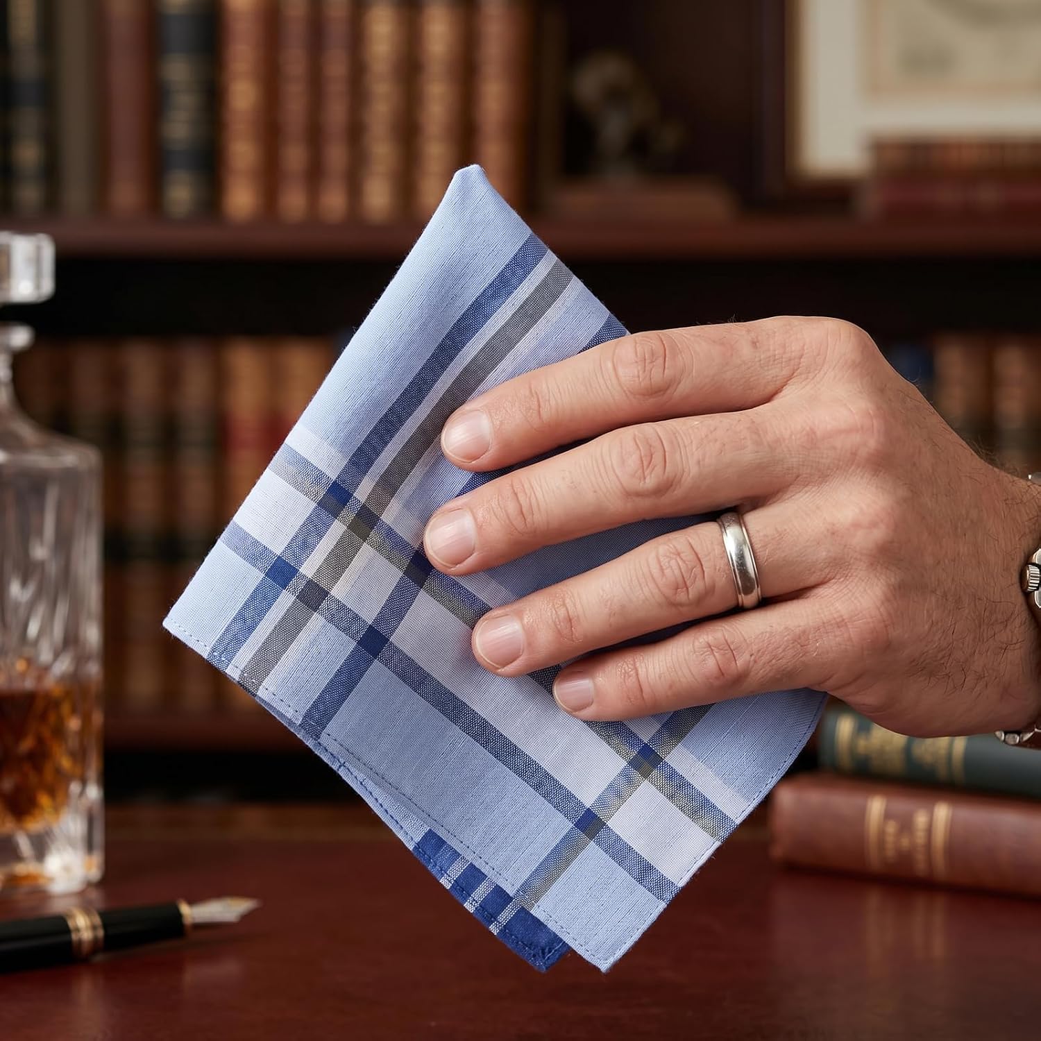 12 Pcs Cotton Handkerchiefs 15.8 Inch Pocket Hanky for Men