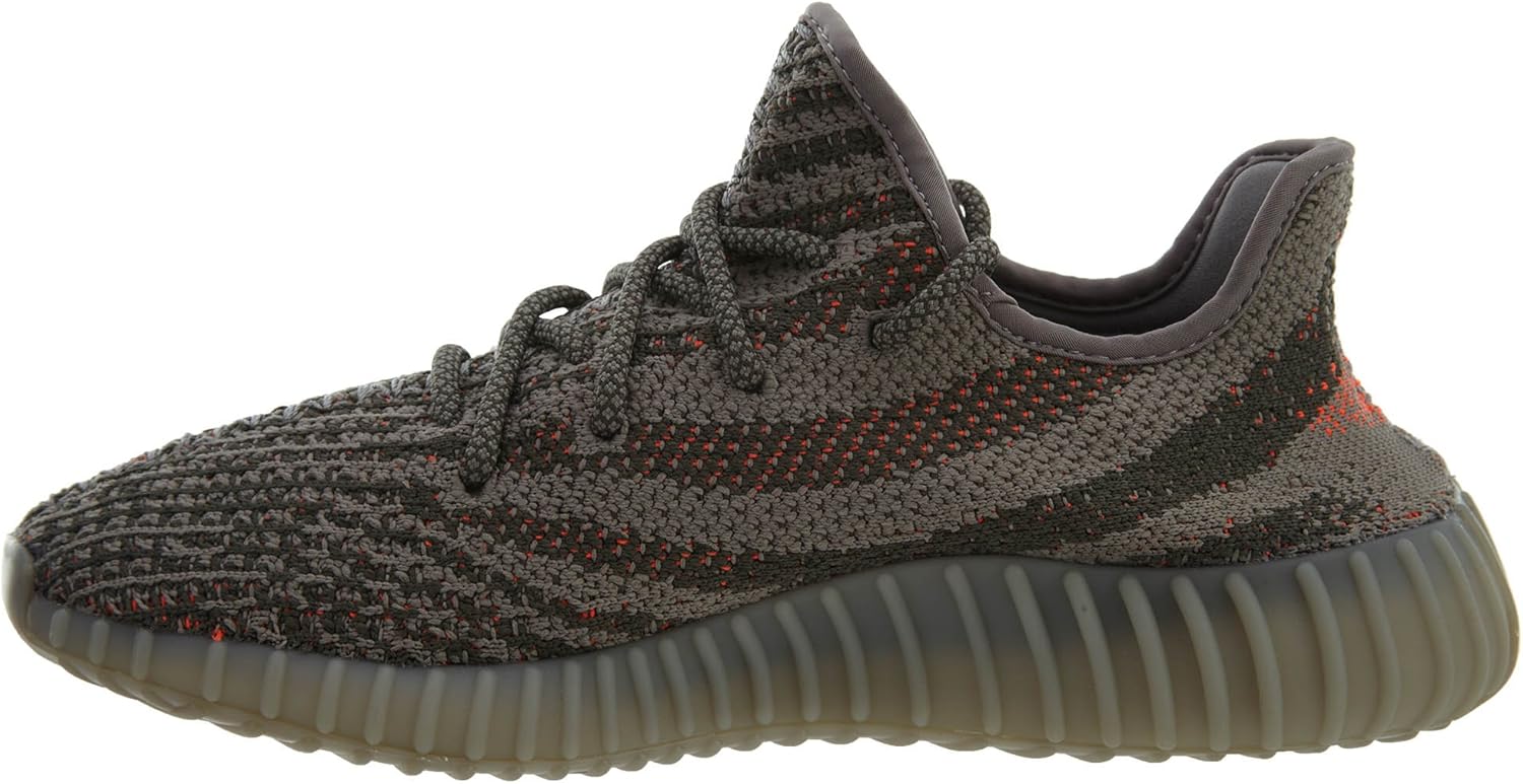 adidas Men's Yeezy Boost 350 V2 Shoes 4 Steeple Gray/Beluga/Solar Red