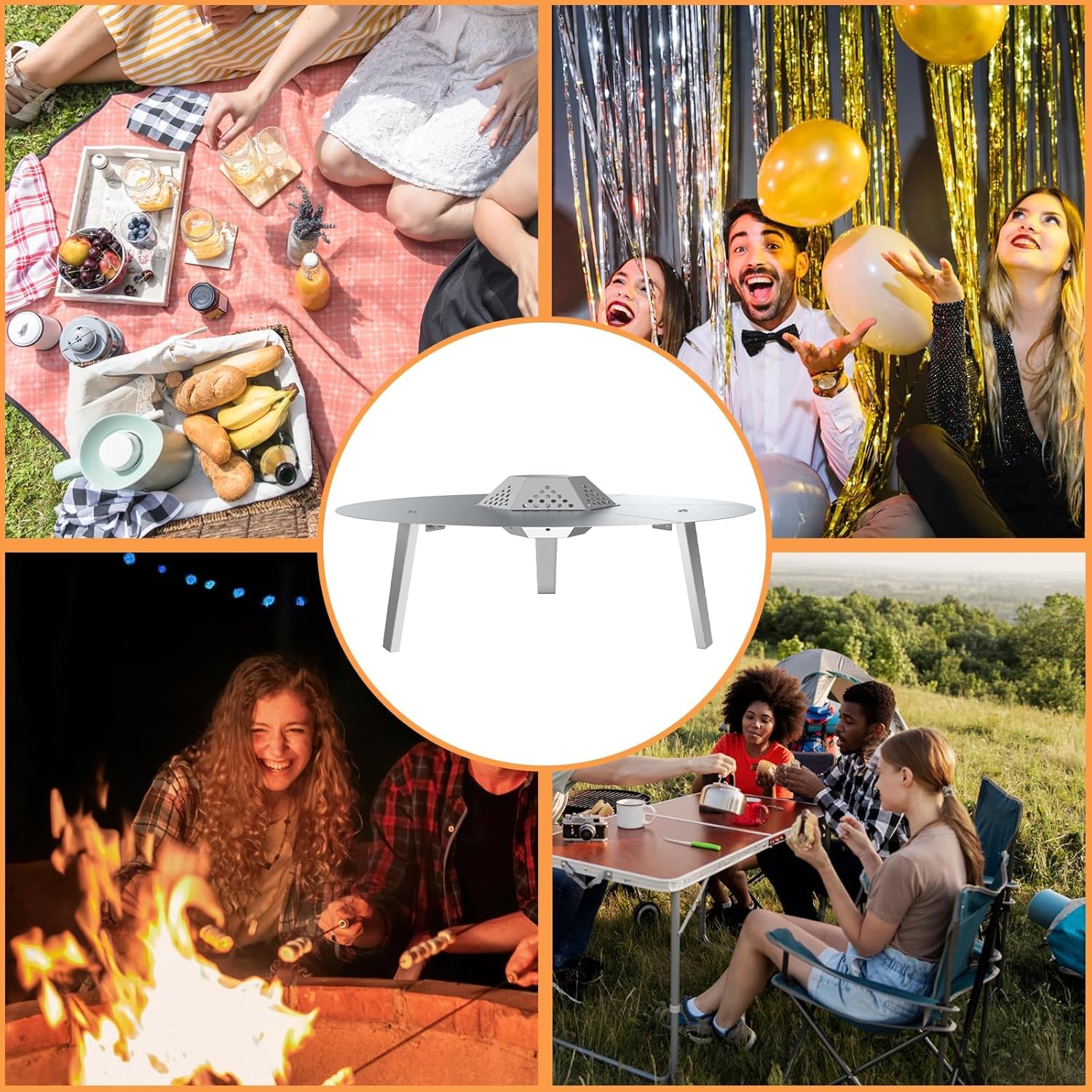 BQMAX FirePit Heat Deflector for Solo Stove Yukon 27", Portable Heat Diffuser with Carrying Handles for Solo Stove Yukon, 27 Inch Stainless Steel Heat Deflector for Solo Stove Yukon Accessory