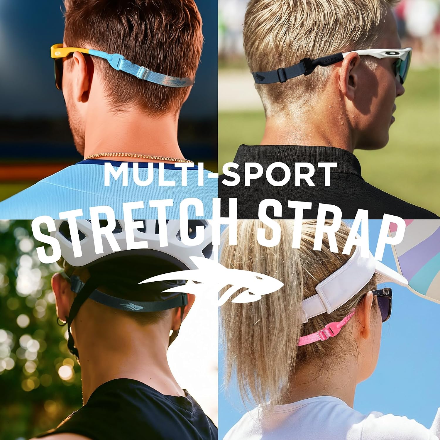 Pilotfish Flexible Glasses Straps, Adjustable for Sports - Fits Eyeglasses & Sunglasses