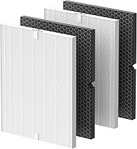 Smilyan 2 Sets 116130 Filter H Replacement for Winix 5500-2 Air Purifier, Includes 2 Pack Ture HEPA Filters + 2 Pack Activated Carbon Pre-Filters